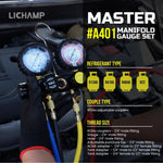 HVAC AC-Manometersatz – Kompatibel mit den Kältemitteln R134A, R410A, R404A, R22, inklusive Manometer und Schläuche 
