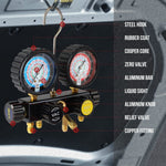 HVAC AC-Manometersatz – Kompatibel mit den Kältemitteln R134A, R410A, R404A, R22, inklusive Manometer und Schläuche 