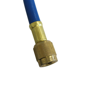 2-Wege-Manometersatz aus Messing – Kompatibel mit den Kältemitteln R410A, R22, R404A, 3-1/8"-Manometern, 3x60"-Schläuchen und Standard-1/4"-Anschlüssen 